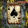 D Vintage Ace of Spades Metal Wall Art X Rustic Iron Sign with Distressed Finish PreDrilled Holes for Easy Hanging