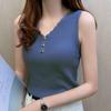 Korean Style Ice Silk Sleeveless V-Neck Camisole for Women - Slim Fit Summer Top