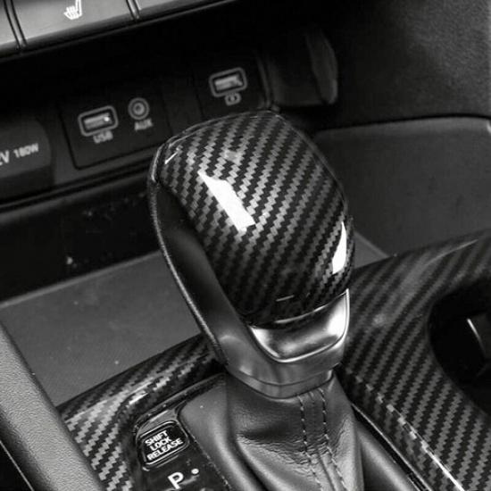 Carbon Fiber ABS Car Interior Gear Shift Knob Cover Trim For Hyundai Santa Fe