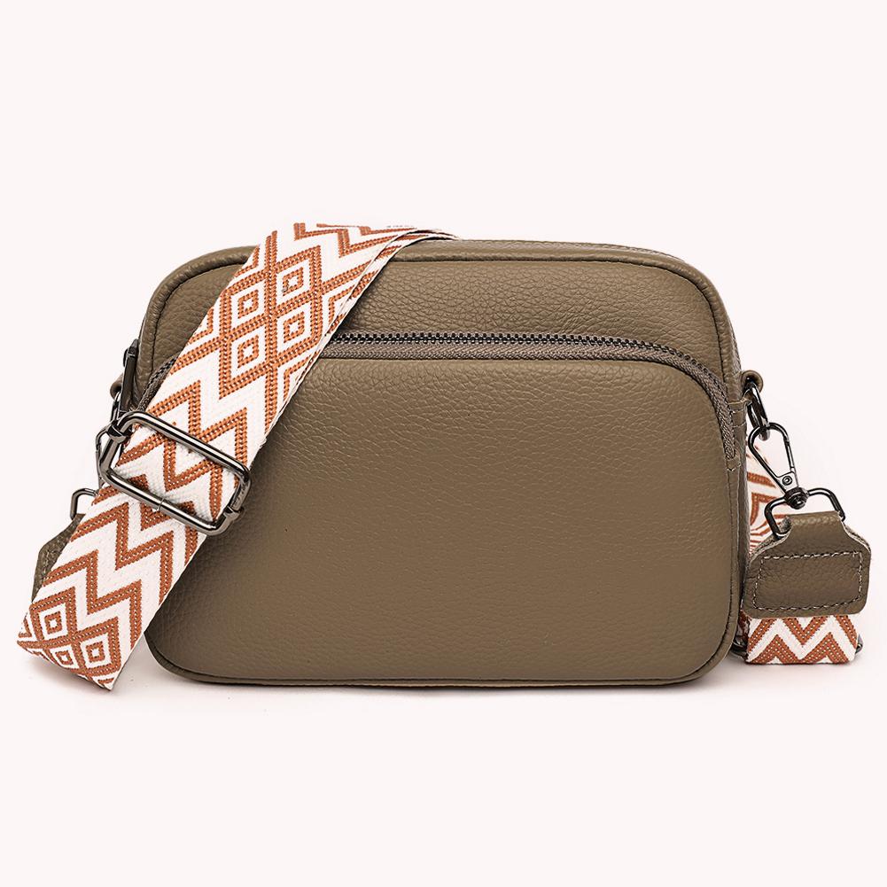 Genuine Leather Ladies Handbags Fashion Women Handbags Portable Solid Color Adjustable Strap Simple Casual for Weekend Vacation