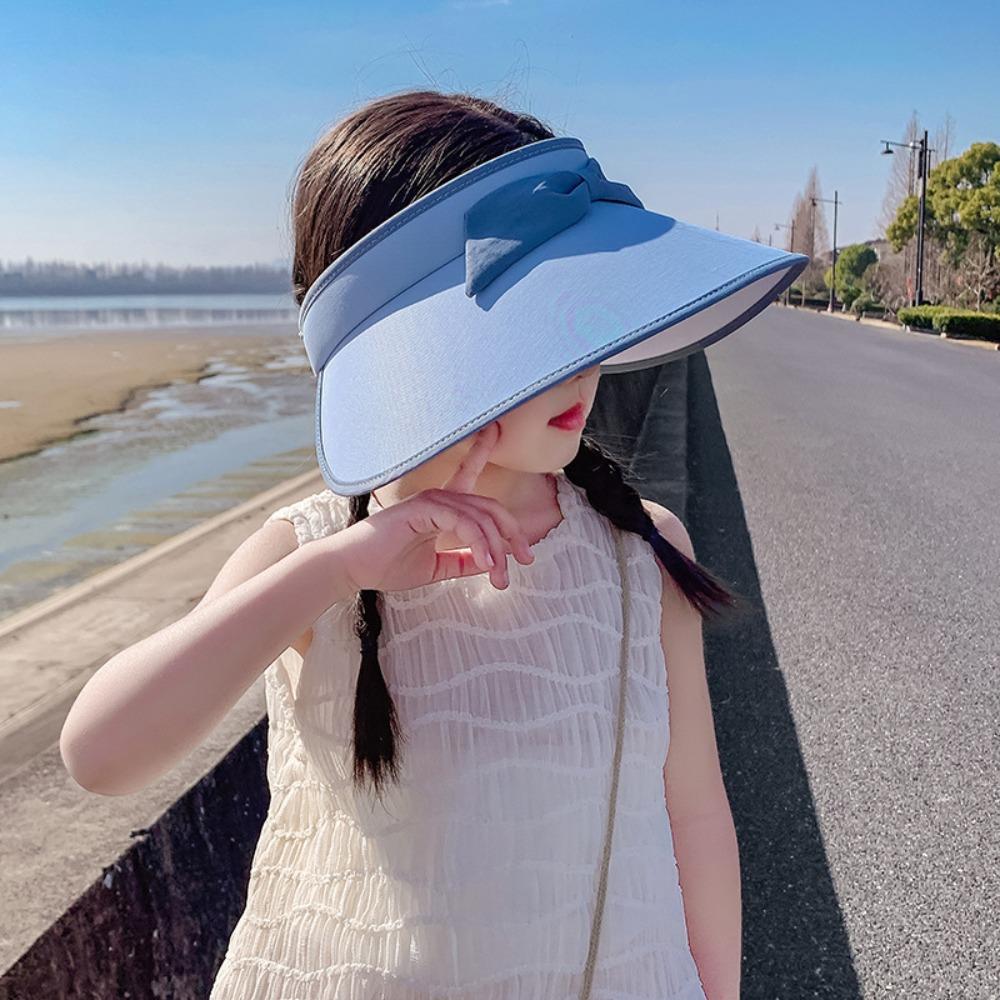 

Дитячий капелюх від сонця з відкритим верхом, капелюх для пляжу з бантиком, модна кепка-козирок, літо
