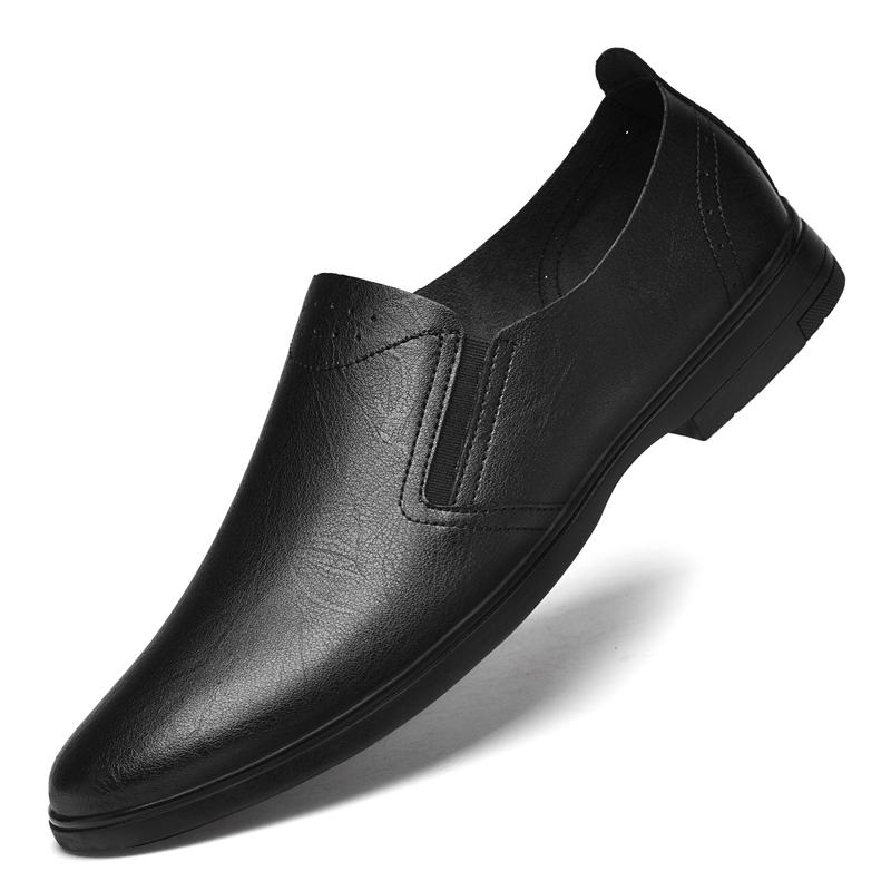 Fashion Slip-on Office Man Casual Shoe Adults Simple Loafers Classic Driving Footwear Offer Genuine Leather Men Business Flats Moccasins