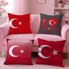 Turkiye Turkey Flag Cushion Cover Plush Fabric Soft Double-Sided Printed Sofa Warm Winter Home Gift Pillow Cover
