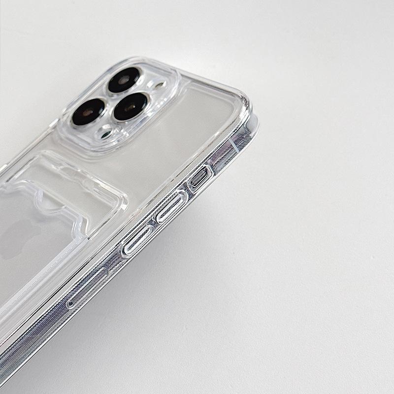 Card Insertion Transparent Case for Apple 15PRO All Inclusive Phone Case for IPhone 11/12, Simple Anti Drop Protective Case