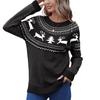 European, American Autumn And Winter Christmas Sweater Women'S Loose Knitted Jacquard Crew Neck Versatile Casual Pullover