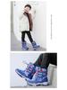 Bobodou Girls' High-Top Snow Boots - Non-Slip, Velvet-Lined, Thickened Winter Cotton Shoes 2025