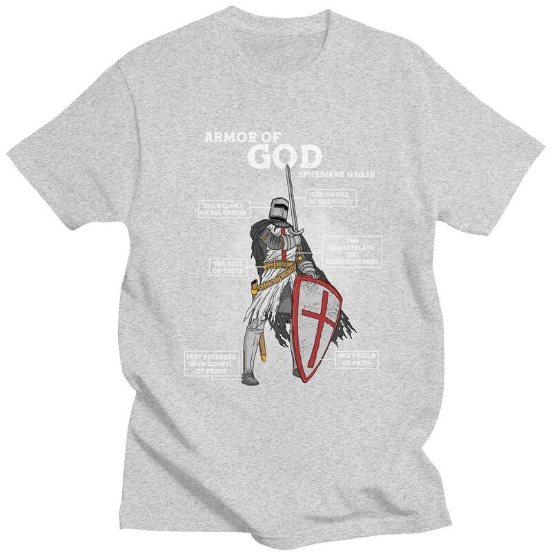 Custom Fashion Armor Of God Ephesian T Shirt Men ShortSleeve Tshirts Streetwear Tee Tops Pure Cotton Slim Fit Tshirts Merch