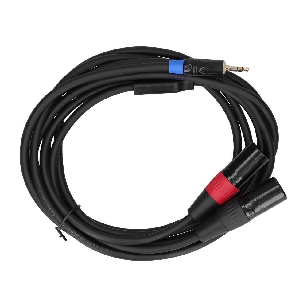 Gold Plating Audio Converter Cable 3.5mm Stereo Male Male To Dual XLR Connector Audio Equipment