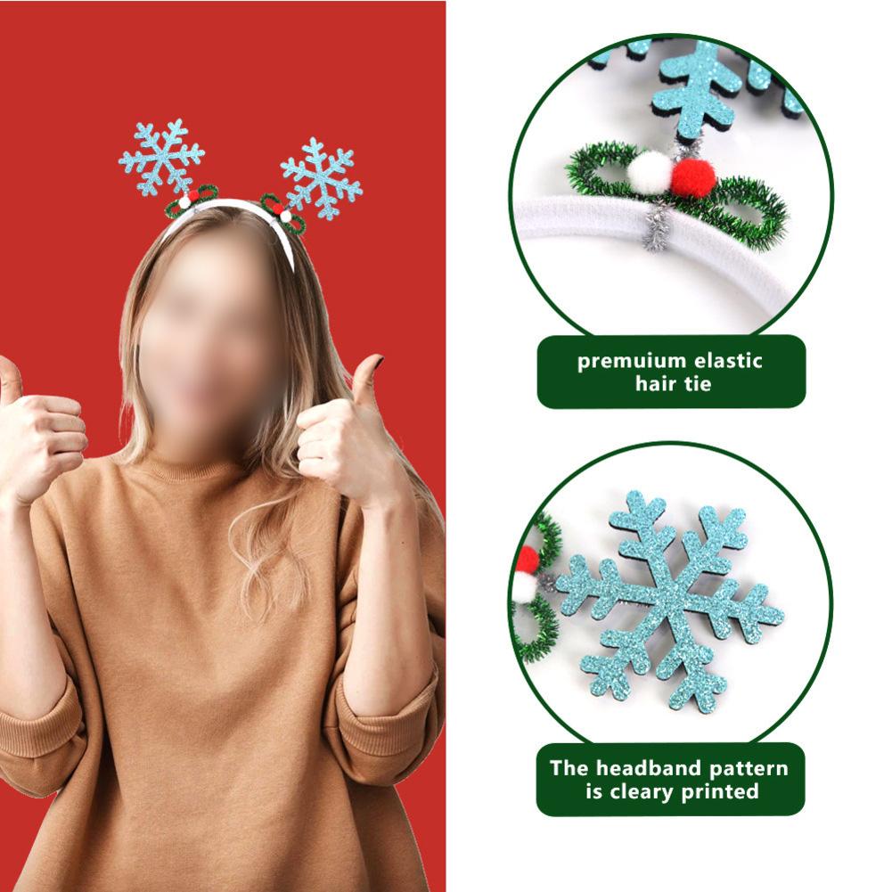 Party Decoration Christmas Snowflake Headband Festive Hair Accessory Adorned With Berries Intricate Snowflake Details