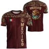 Maglietta da uomo con stampa bandiera nazionale del Messico, divertente pattern 3D di aquila, manica corta, abbigliamento sportivo da esterno per calcio, top casual