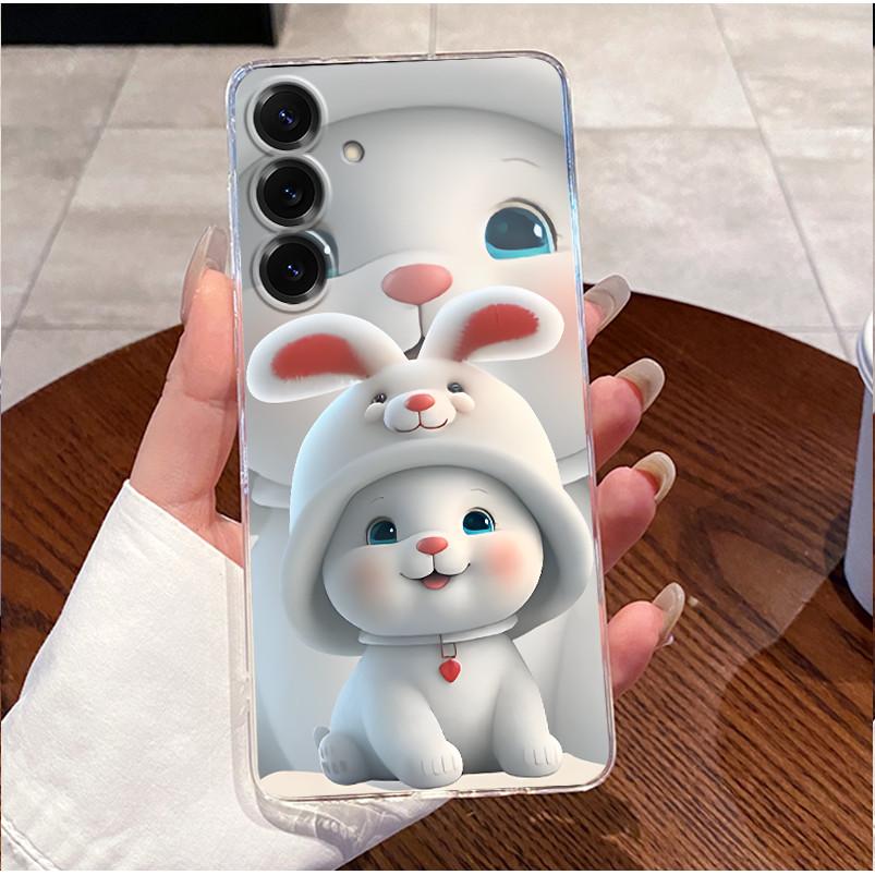 For Samsung S25 FE Case Cover Luxury Cute Rabbit Clear Soft TPU Coque Bumper For Samsung Galaxy S25FE S24 FE S25 FE Protect Case