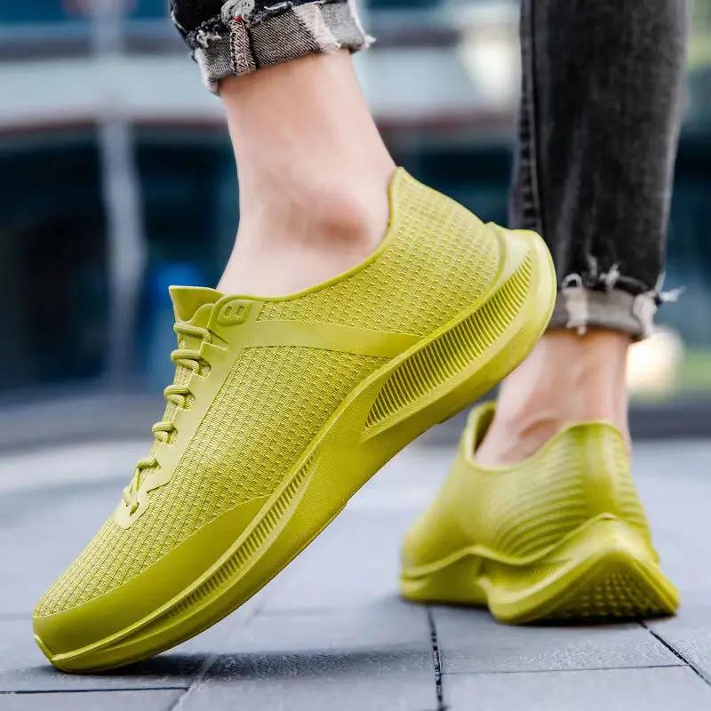 Wear-resistant Rain Boots for Men Loafers Non-slip Man Shoes Low-heel New Cheap Wellies Without Lacing Fashion Pvc Waterproof