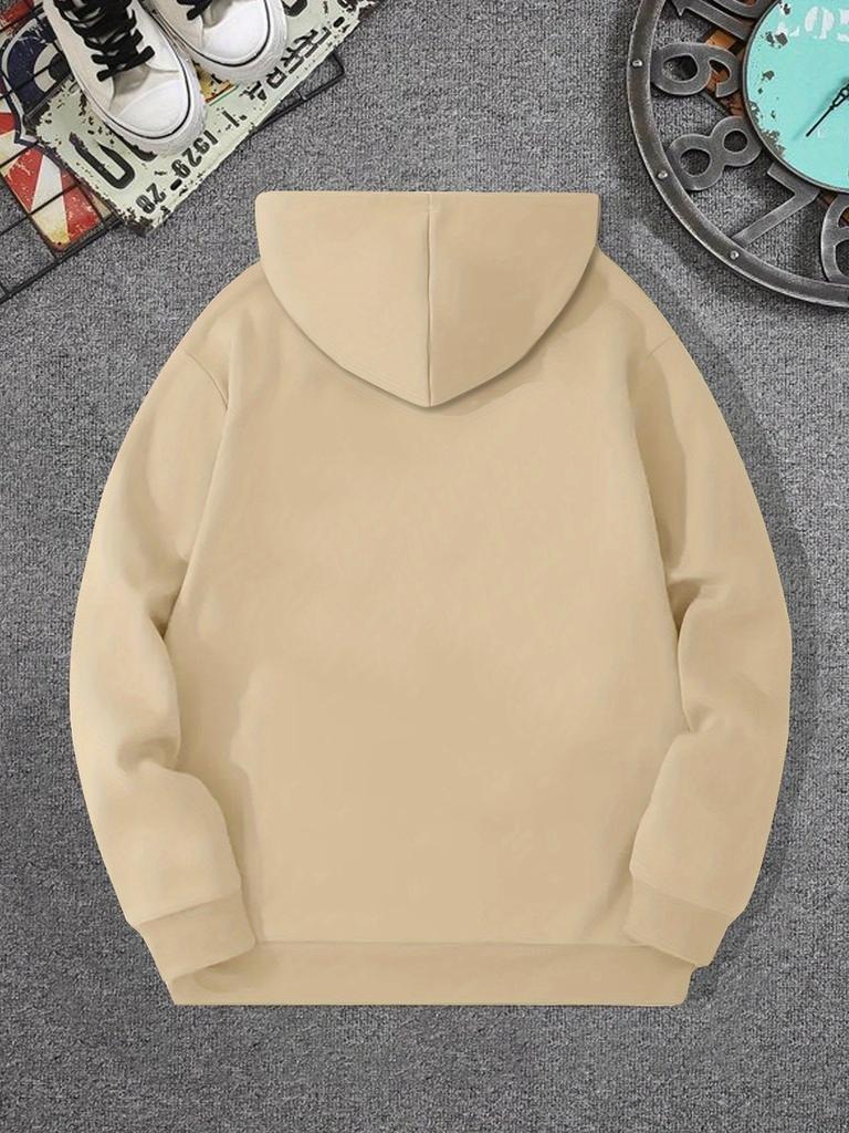 Vintage Curved NEW YORK 1998 Letter Print Men's Light Gray Hoodie, Hip Hop Sports Loose Pocket Street Sweatshirt