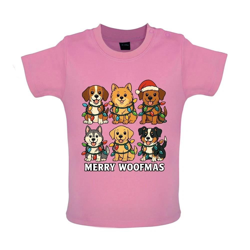 Merry Woofmas Christmas Design - Baby T-Shirt / Babygrow - Dog Dogs Funny Xmas 100