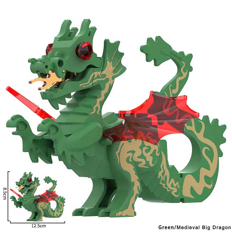 MOC Kreative Mittelalterliche Drachen Actionfiguren Modellbausteine Steine Sammlung Spaß Brinquedos DIY Spielzeug Für Kinder Geschenke