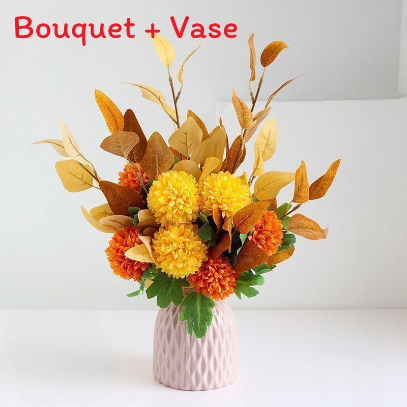 Artificial Faux Hydrangea Flowers With Vase For Garden Party Wedding Decoration
