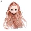 30CM Doll Head With Long Curly Hair Straight Wig For 16cm Dolls Accessories Removable Joint Toys DIY Head For 1/6 BJD Dolls