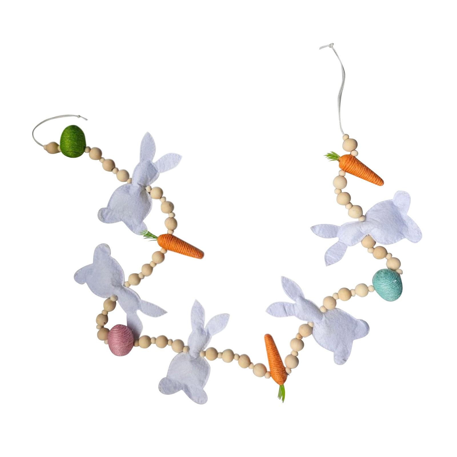 

Пасхальный кролик, морковный венок, подвеска, весенняя декоративная гирлянда One Size белый