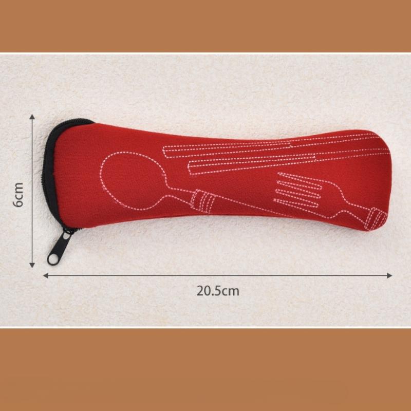 Portable Pillow Bag Knife Fork Chopsticks Bag Zippe Bag Travel Cutlery Bag Storage Supplies