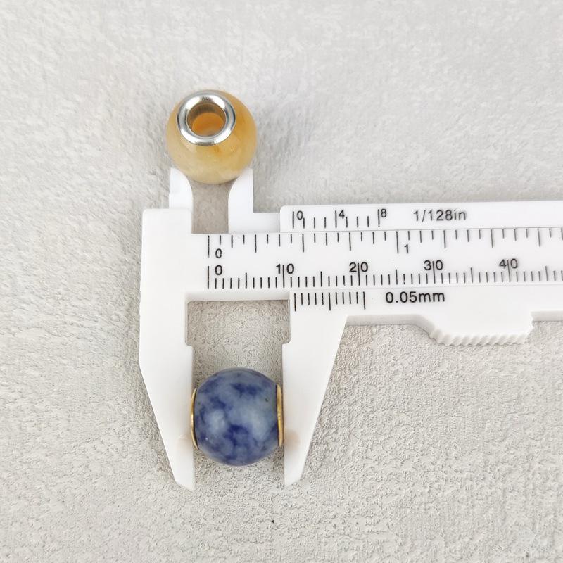 Green Aventurine Large Hole Crystal Beads for DIY Jewelry and Eye Pin Pendant Creations