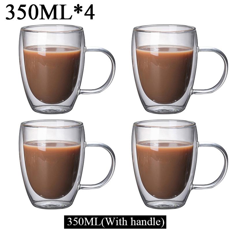 150/250/350/450ml Žáruvzdorný Dvoustěnný Hrnček na Kávu Transparentní Sklenice Whiskey Čaj Mléko Poháry Studený Nápoj Vinný Hrnek Nápojové Sklo