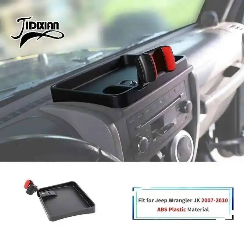 JIDIXIAN fit for Jeep Wrangler JK 2007 2008 2009 2010 Car Interior Center Console Phone Holder Storage Box Accessories