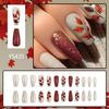 Thanksgiving Press On Nail Maple Leaf Designed False Nail Acrylic Nail Full Cover Stick On Nail 24pcs for Festive