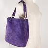 Hermes Market GM Shoulder Bag Purple Suede Women Used