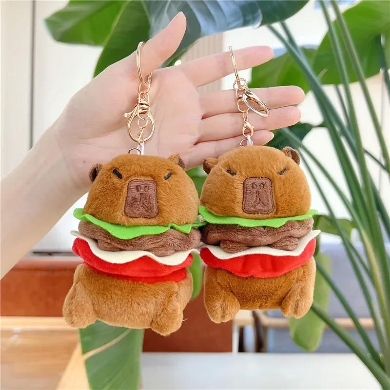 Capybara Hamburger Plüschtier Niedliche Anime Flauschige Puppe Weiches Simulations-Weihnachtsgeschenk für Kinder Mädchen