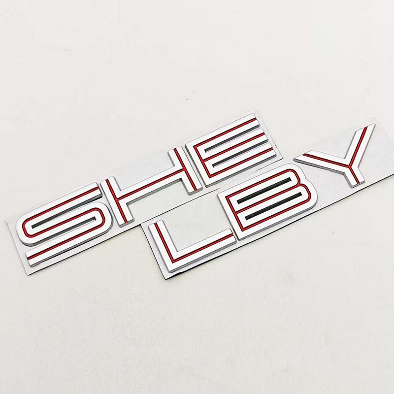 3D Metal Black Silver Red Car Sticker Letters SHELBY Logo Emblem Rear Trunk Badge For Ford Mustang SHELBY GT Auto Accessories