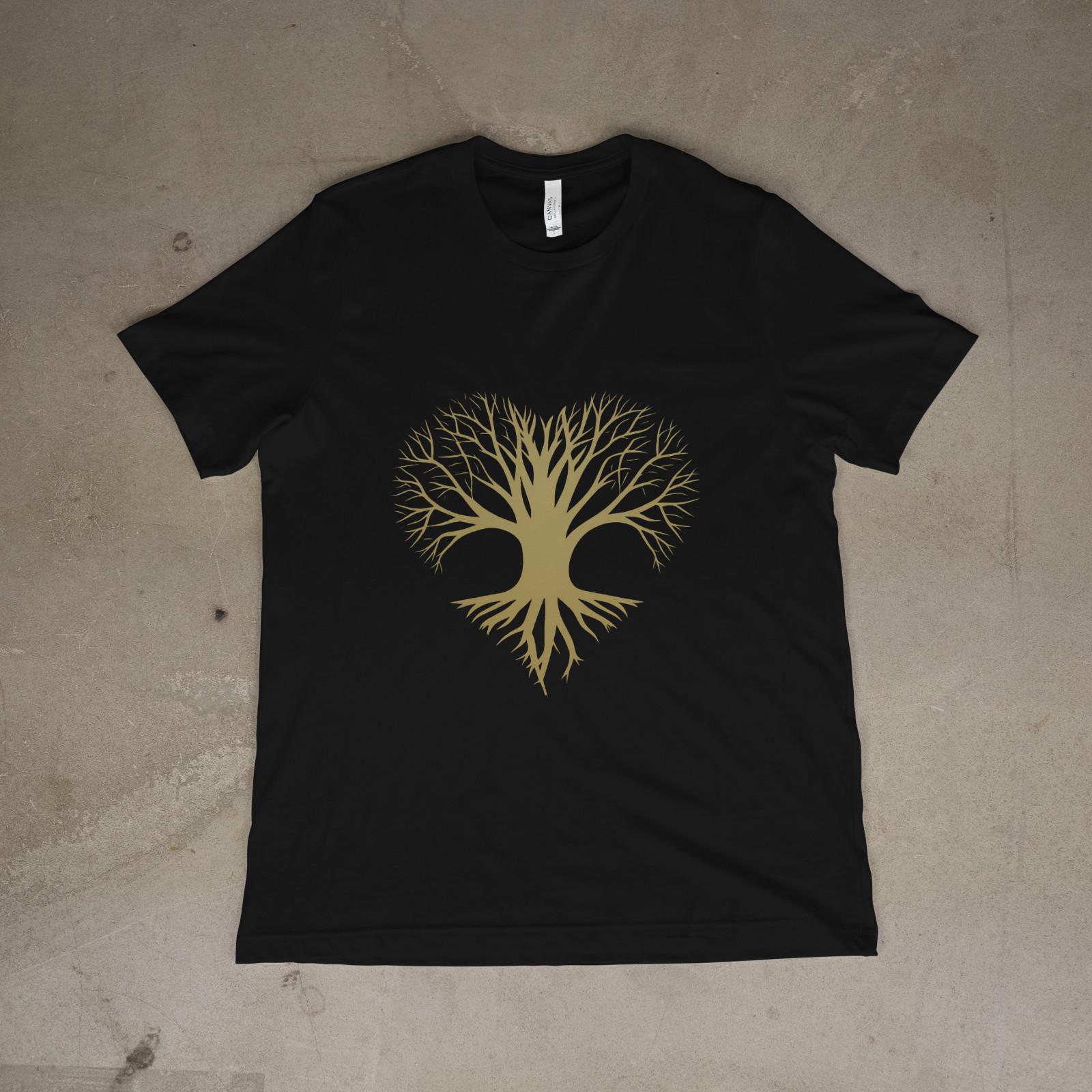 Tree of Life Roots Nature Spiritual Minimalist Gold Unisex T-Shirt XL