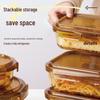 LOCK&LOCK Amber Heat-Resistant Glass Food Container Set