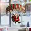 Hot Air Balloon Christmas Ornament 2D Flat Acrylic Santa Claus On A Hot Air