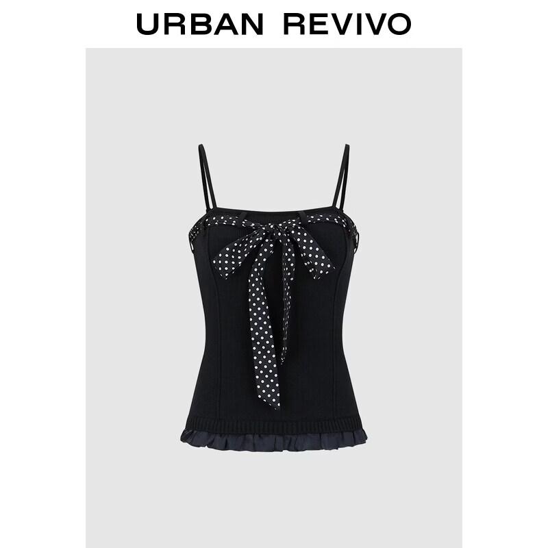 Urban Polka Dot Ruffle Camisole Knit Top M