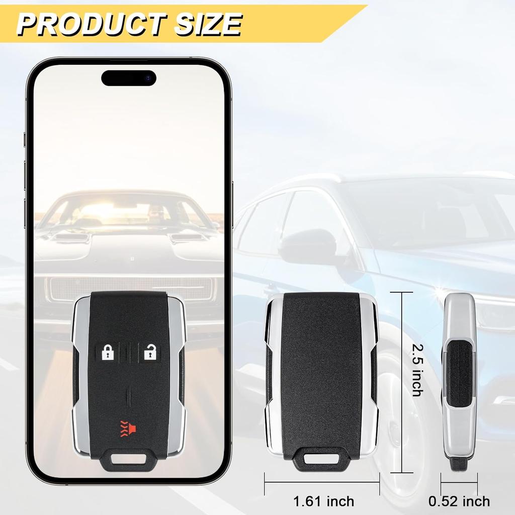 Key Fob Replacement for 2014- Chevy Silverado GMC Sierra 1500 2500 3500/14-18 Suburban Tahoe Yukon/ 15-22 Colorado/ 15-19 GMC Canyon Car Keyless