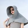 Portable Neck Guard Shawl Sun Hat Face-covering Fisherman Hat with Snap Button Sunscreen Surprise Gift for Girlfriend