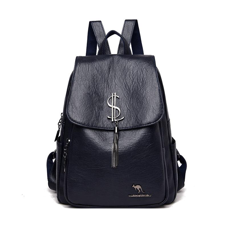 Atmosphärischer Rucksack für Damen, neue vielseitige große Kapazität, weiches Leder, Schultasche für Studenten, Outdoor-Reiserucksack, Damentasche