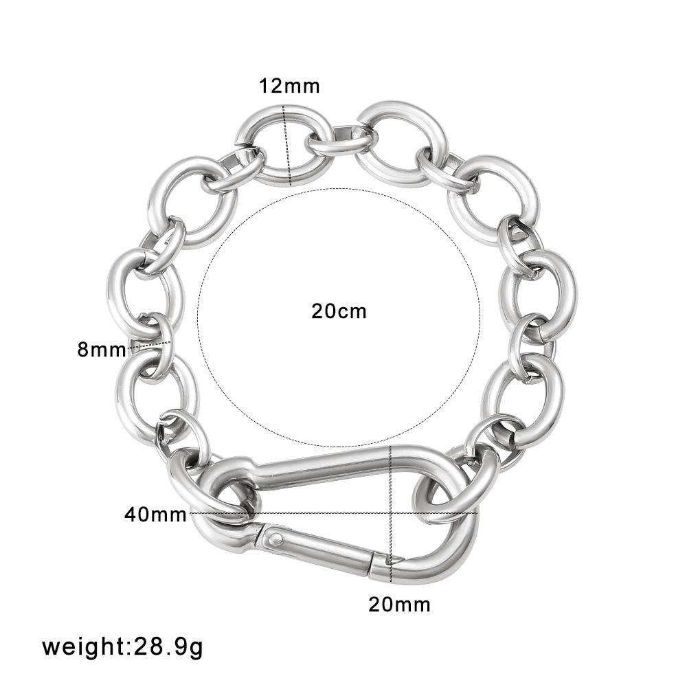 Unisex Hip Hop Titanium Steel Clasp Bracelet - Simple, Thick, Trendy Jewelry