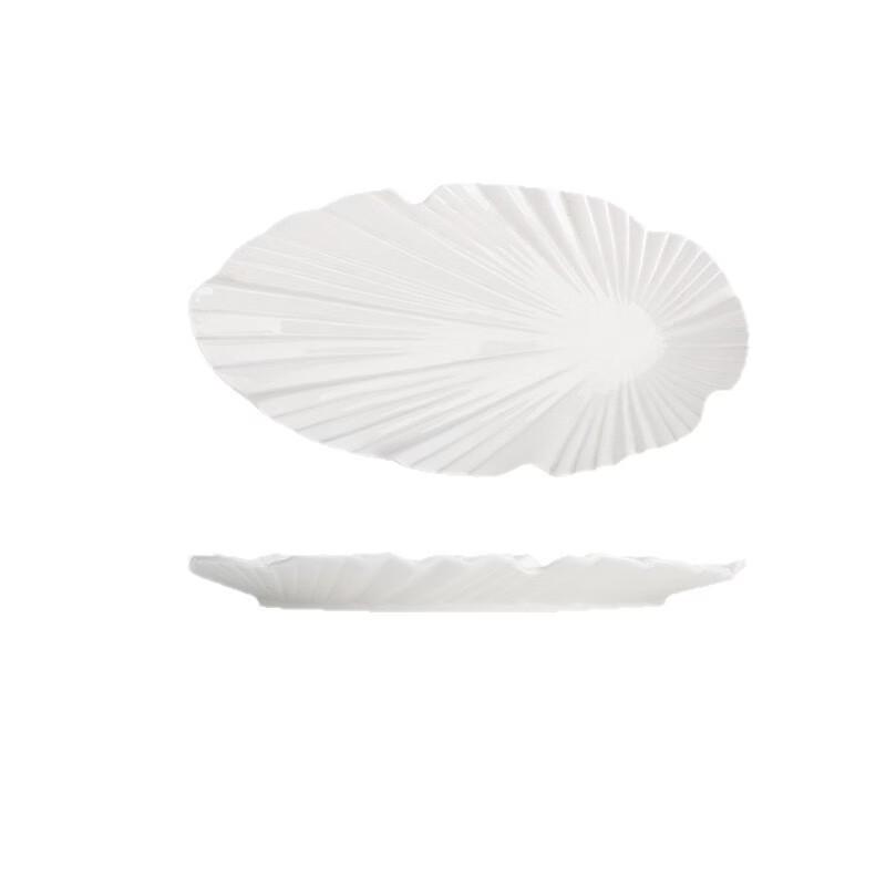 Ru Han Irregular Leaf Ceramic Dumpling Plate