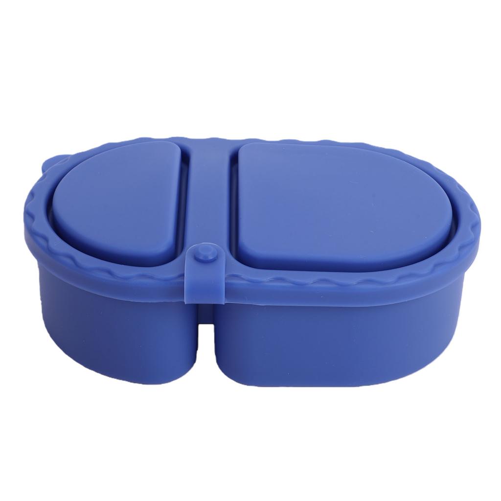 Silicone Lunch Box 240ml 2 Compartments Silicone Snack Container Microwave Dishwasher Safe