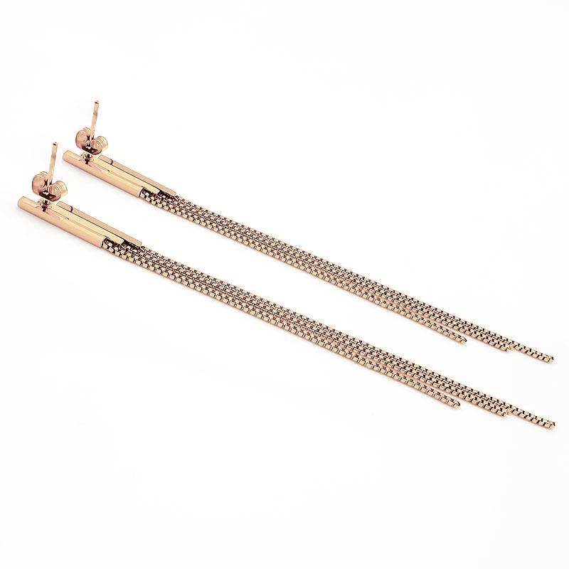 Fashion Long Tassel Earrings for Women Casual Trendy Silver Rose Gold Color High Quality Jewelry Accessory