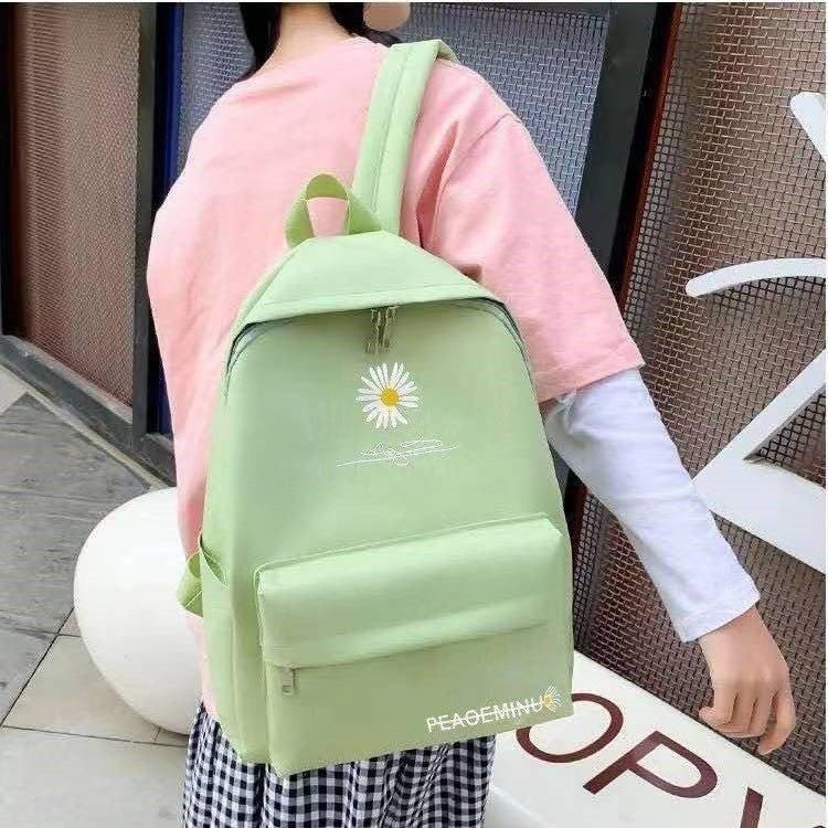 Schoolbag1011 New Student Schoolbag Korean Version Small Daisy Backpack Fresh Large Capacity Korean Travel Backpack Night Market