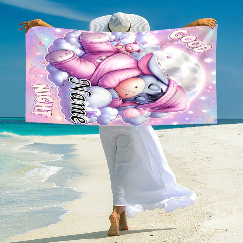 Personalized Tinkerbell Night Sky Beach Towel Microfiber Beach Towel Thin Absorbent for Beach Swimming Yoga Bath Sports. 0910236