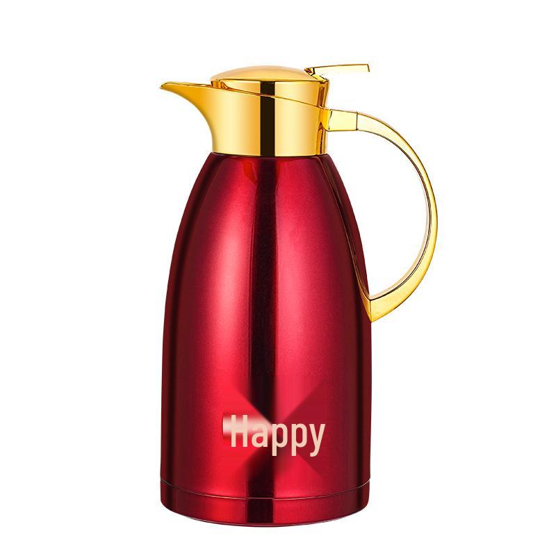 Stainless Steel Red Thermos Gift Set: Wedding Pair Hot Water Bottles