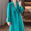Wool Double-Breasted Mid-Length Coat for Middle-Aged and Elderly Women - Autumn/Winter