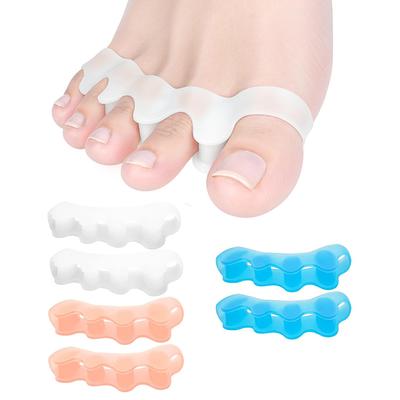2pcs Four-Hole Toe Separator Silicone Overlap Toe Corrector Thumb Hammer Insoles Corrector Reusable Toe Spacers for Feet Spacers