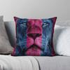 Lion Head Pillowcase Polyester Linen Velvet Printed Zip Decorative Sofa Seater Cushion Cover
