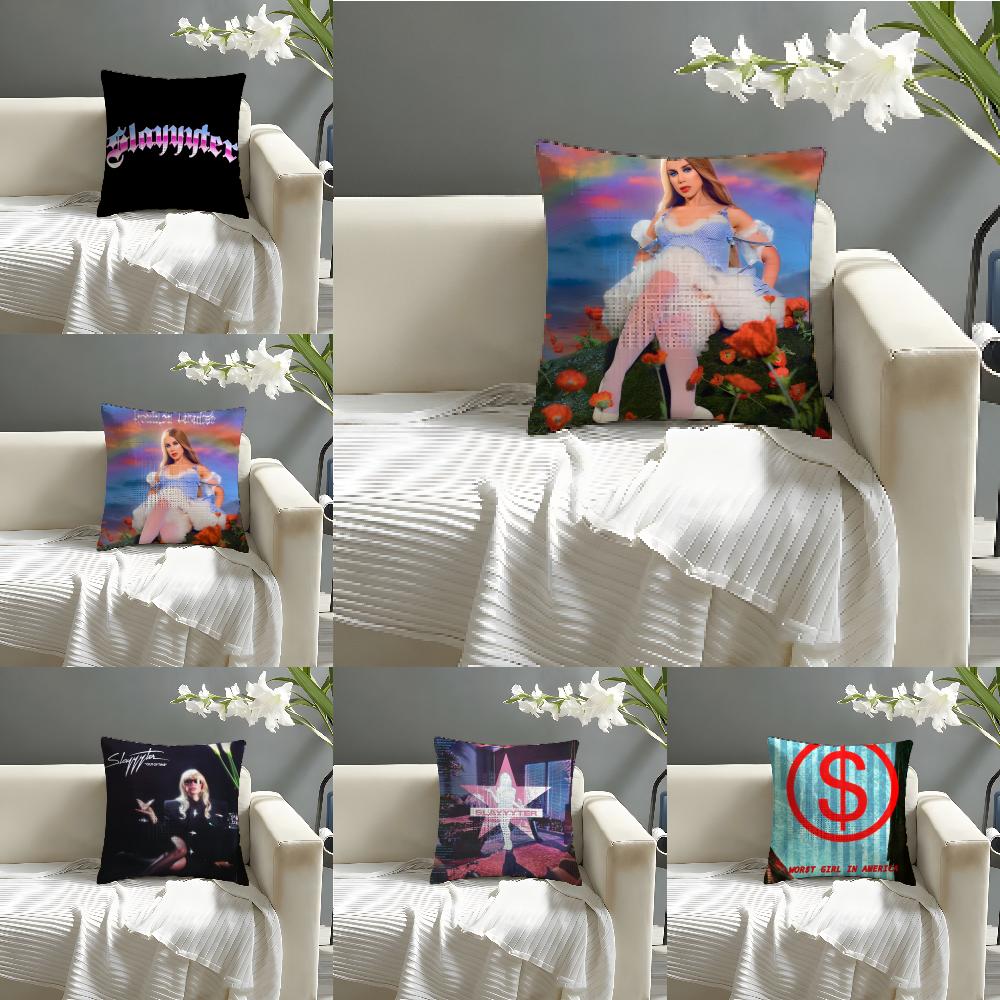 Music Singer Slayyyter S-Slayyyter 1 Pillow Case Linen Pillow Case Sofa Home Decor Cushion Cover Cushion Cove