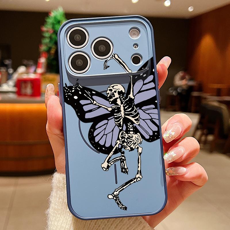 Strange Skull Pattern Magnetic Phone Case For iPhone 17 ProMax 16 15 14 13 Pro Max For Magsafe Wireless Charge Shockproof Cover