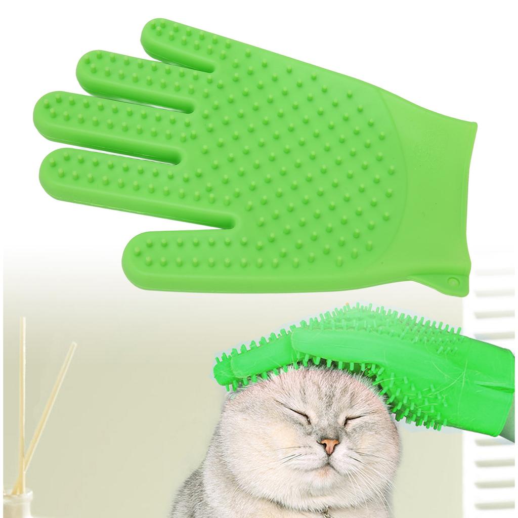 Pet Grooming Glove Silicone Double Sided Fast Frothing   Cat Hair Removal Glove for   and Short Hair